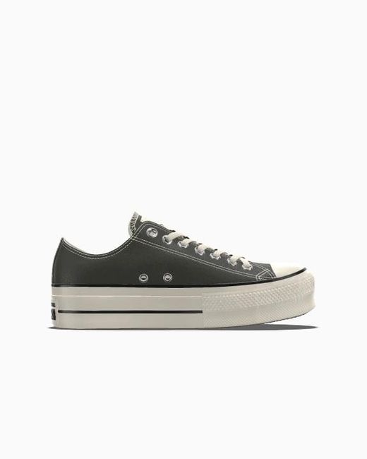 Converse Green Custom Chuck Taylor All Star Lift Platform Leather By You