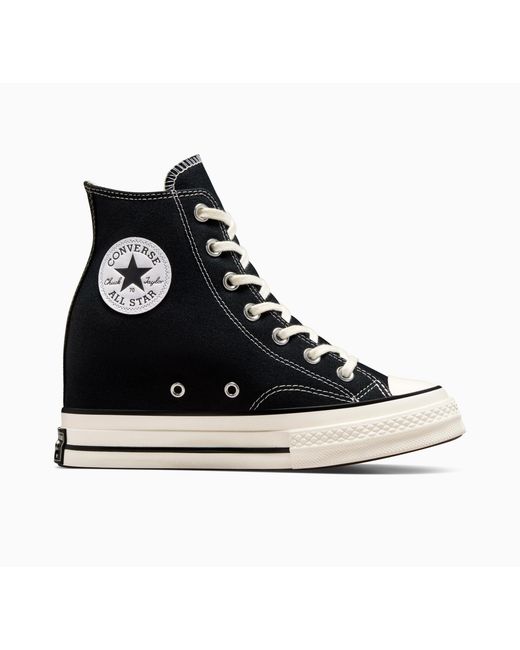 Converse Black Chuck 70 wedge platform white
