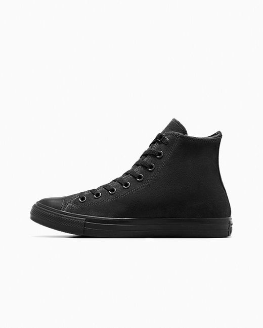 Black suede deals converse high tops