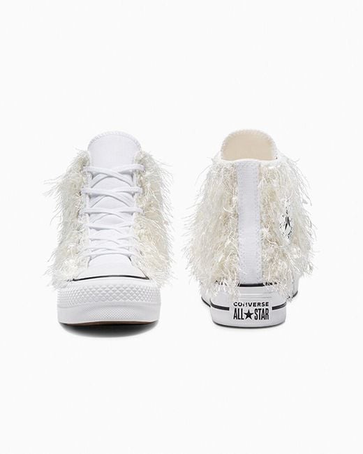 Converse Chuck Taylor All Star Lift Frayed in White for Men Lyst UK