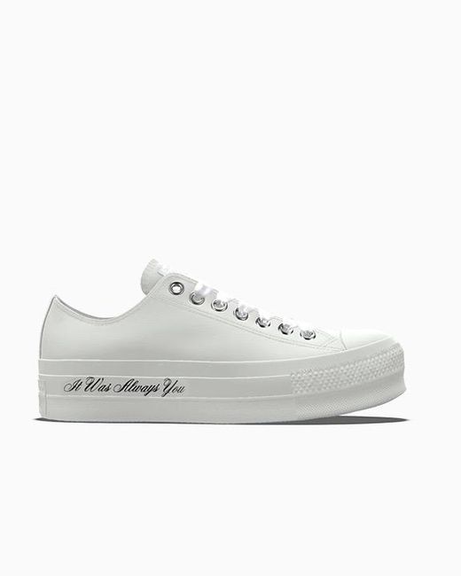 Converse Women's White Custom Chuck Taylor All Star Lift Platform