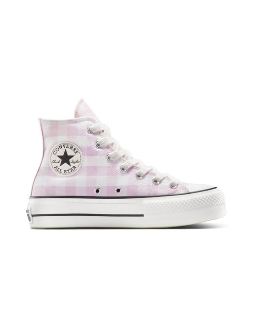 Converse White Chuck Taylor All Star Lift Platform Gingham