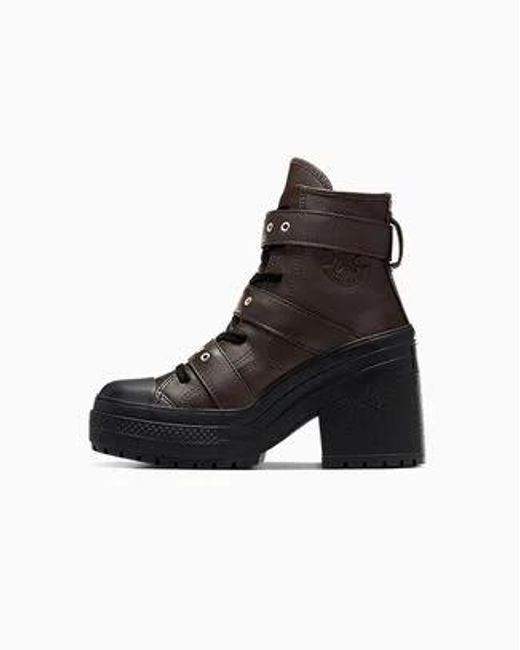 Converse Black Chuck 70 De Luxe Heel Platform Leather & Buckles