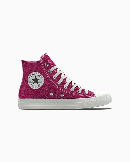 Converse Purple Custom Chuck Taylor All Star Lift Platform Glitter By You