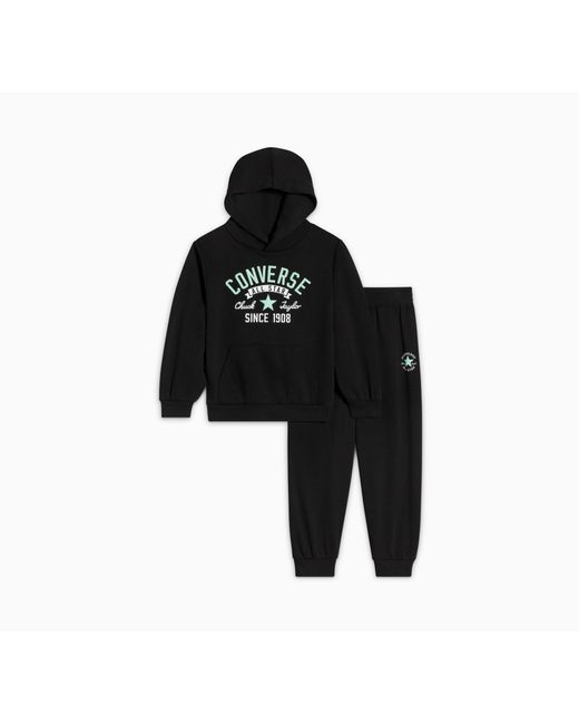 Converse Black Retro remix hoodie and jogger set