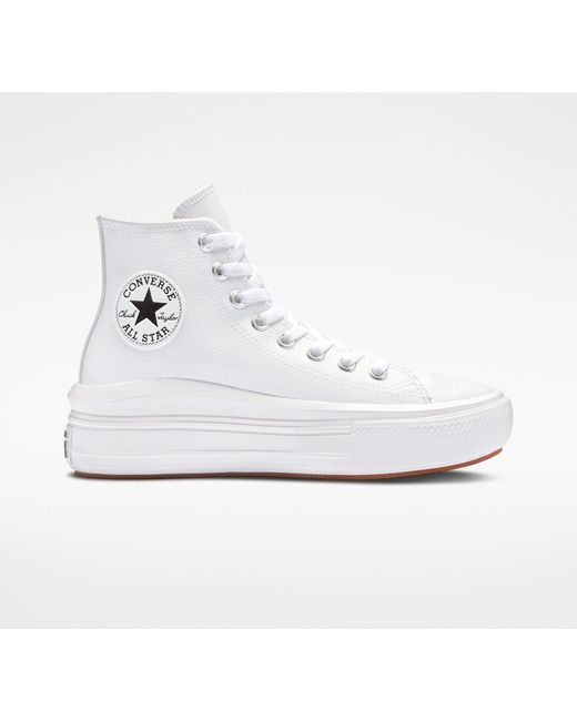 Converse White Chuck Taylor All Star Move Platform Leather