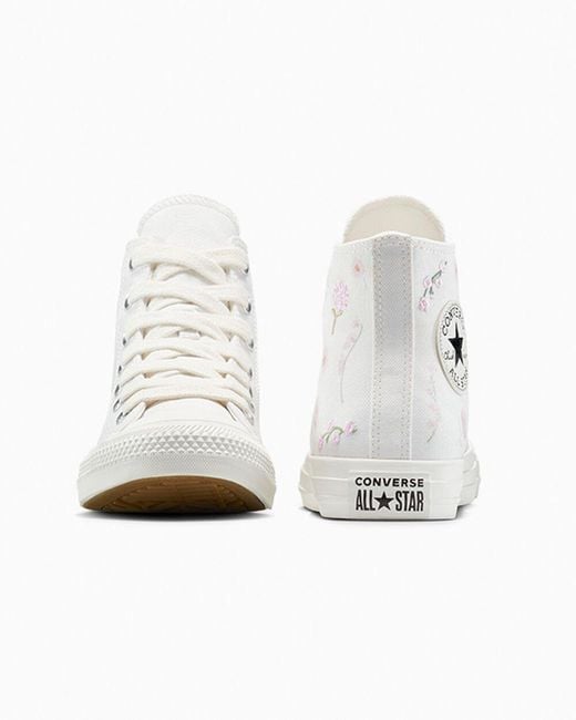 Converse White Chuck Taylor All Star Embroidered Flowers