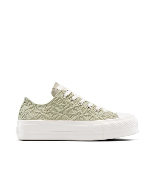 Converse White Chuck Taylor All Star Lift Platform Textured Material For