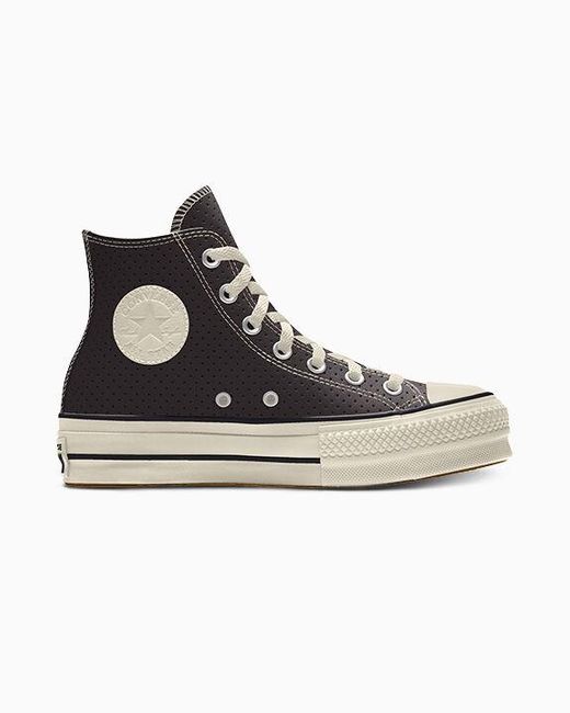 Converse Black Custom Chuck Taylor All Star Lift Leather By You