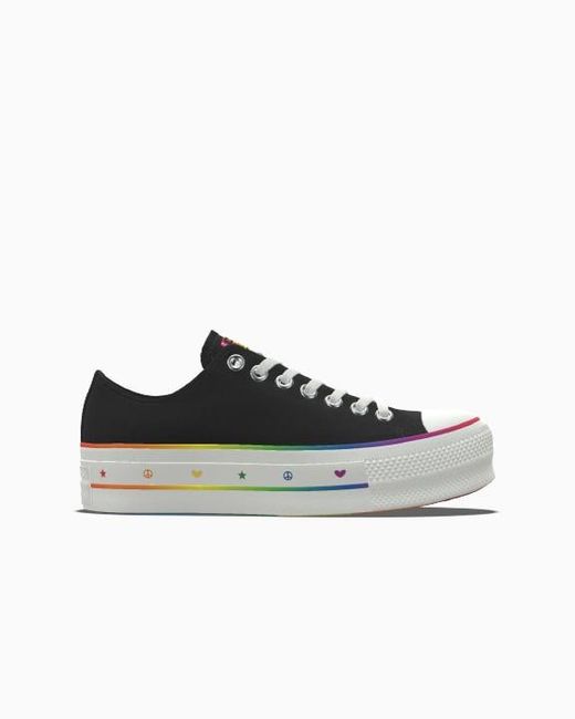 Converse Black Custom Chuck Taylor All Star Lift Platform Pride By You Canvas
