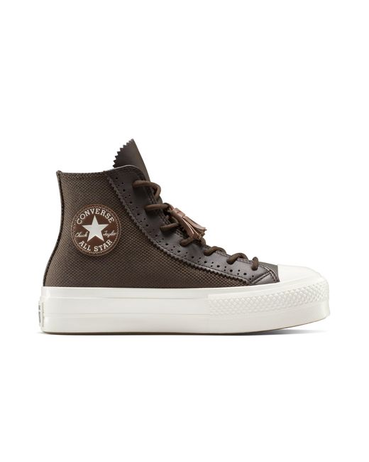 Converse Brown Chuck Taylor All Star Lift Platform Tassels