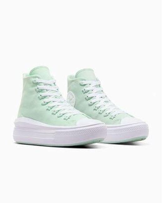 Converse Blue Chuck Taylor All Star Move Platform Charms Canvas For