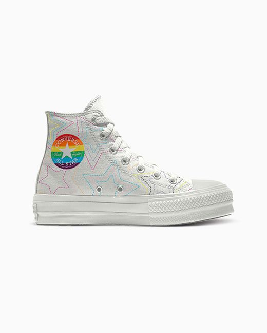 Converse White Custom Chuck Taylor All Star Lift Platform Pride By You