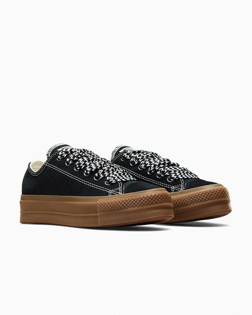 Converse Black Chuck Taylor All Star Lift Platform Suede