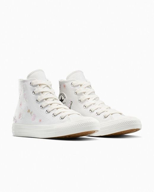 Converse White Chuck Taylor All Star Embroidered Flowers