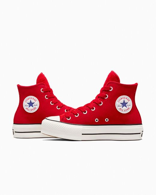 Converse Chuck Taylor All Star Lift Suede in Red Lyst UK