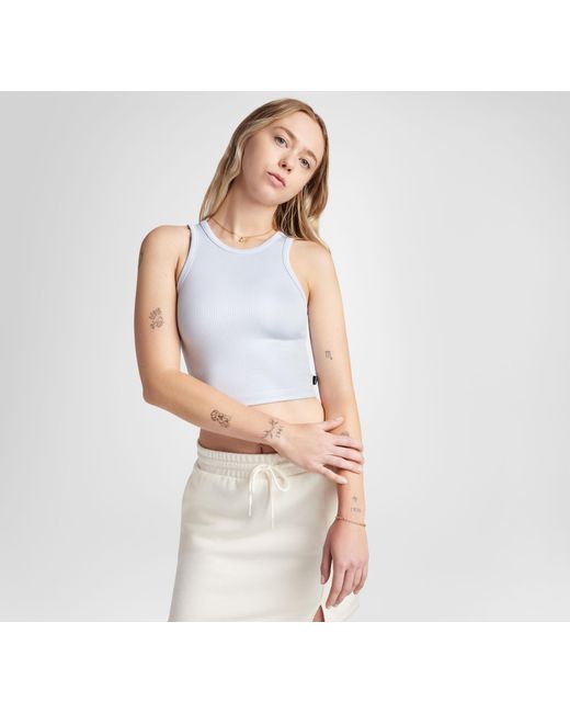 Converse White Cropped ribbed knit tank top