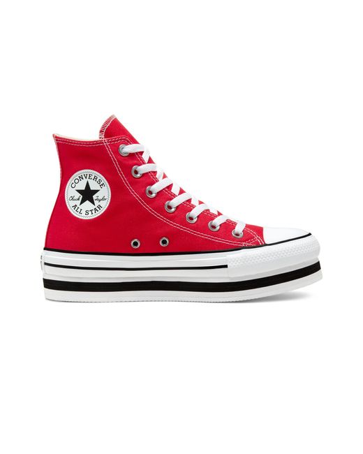 Converse Everyday Platform Chuck Taylor All Star in Red | Lyst