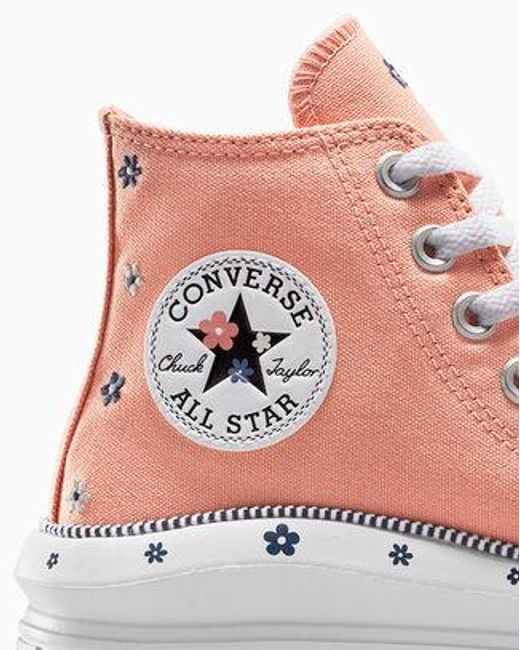 Converse Gray Chuck Taylor All Star Move Platform Petite Petals Canvas For