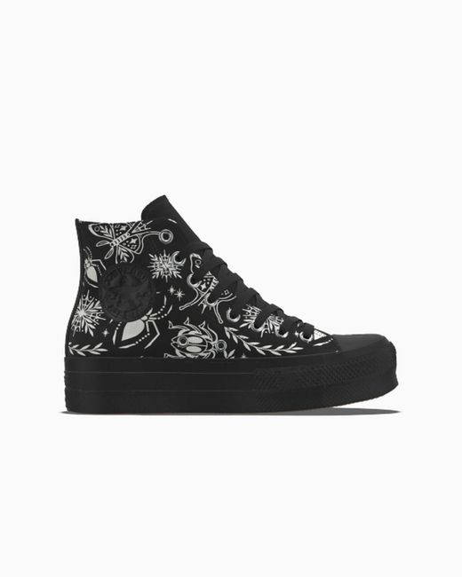 Converse Black Custom Chuck Taylor All Star Lift Platform By You