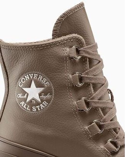 Converse Brown Chuck 70 De Luxe Heel Platform Leather