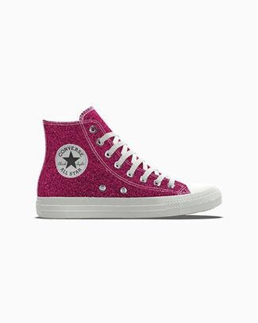 Converse Purple Custom Chuck Taylor All Star Lift Platform Glitter By You