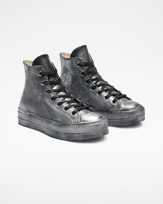 Converse Chuck Taylor All Star Lift Platform Waxed Metal in Grey Lyst UK