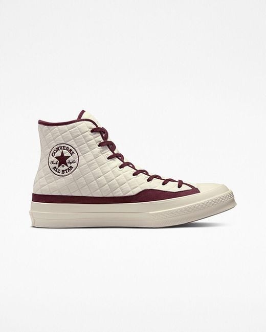 Red 2024 quilted converse