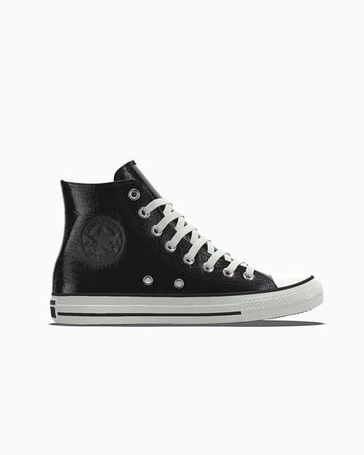 Converse Black Custom Chuck Taylor All Star Leather By You