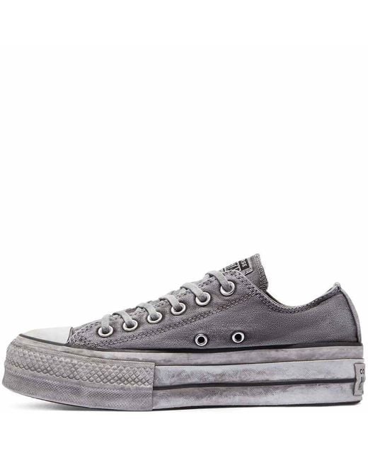 Converse Gray Chuck Taylor All Star Lift Smoked Canvas Low Top