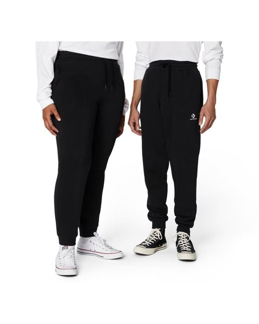Converse Black Go-to Embroidered Star Chevron Standard-fit Fleece Sweatpant