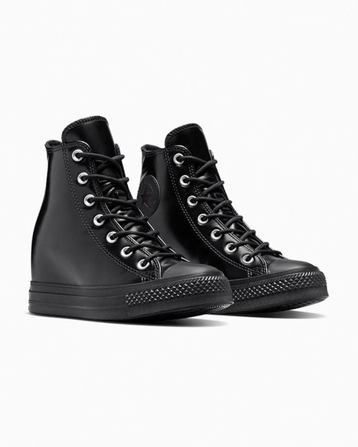 Converse Black Chuck Taylor All Star Wedge Platform Leather
