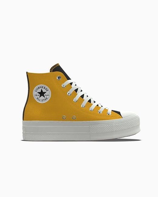 Converse Women's Yellow Custom Chuck Taylor All Star Lift Platform