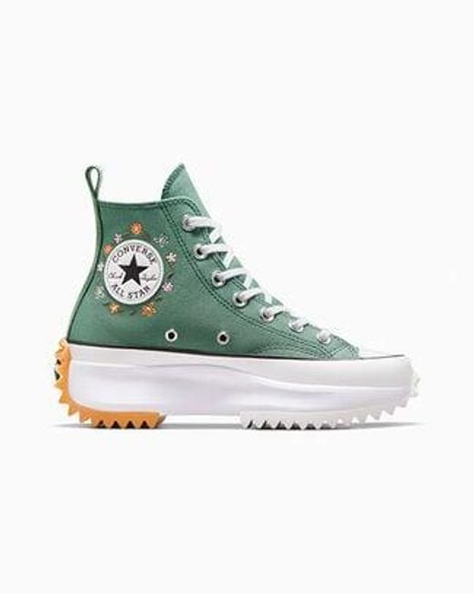 Converse Blue Run Star Hike Platform Little Flowers Canvas