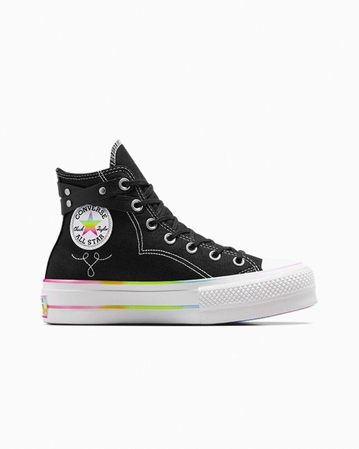 Converse Black Chuck Taylor All Star Lift Platform Pride for men