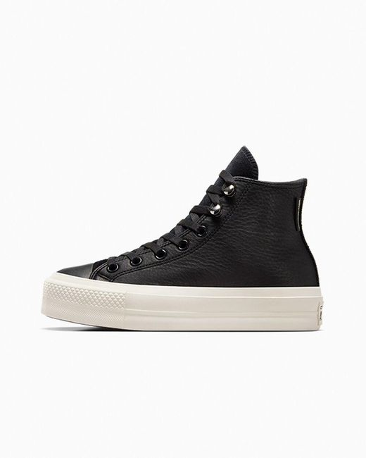 Converse Black Chuck Taylor All Star Lift Platform Water Repellent Leather