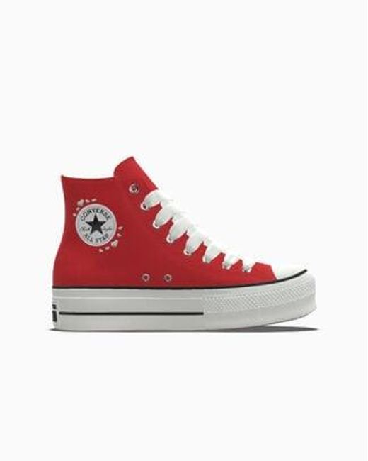 Converse Red Custom Chuck Taylor All Star Lift Platform By You