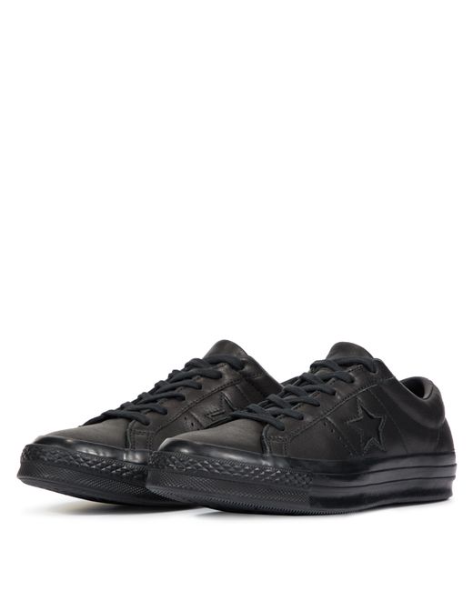 converse one star leather low top black