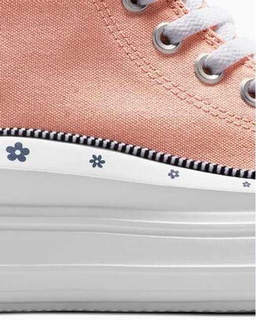 Converse Gray Chuck Taylor All Star Move Platform Petite Petals Canvas For