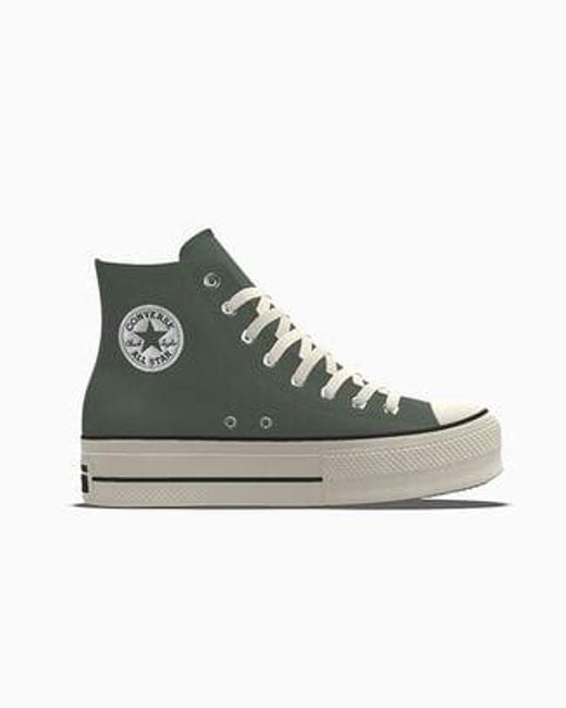 Converse Green Custom Chuck Taylor All Star Lift Platform By You