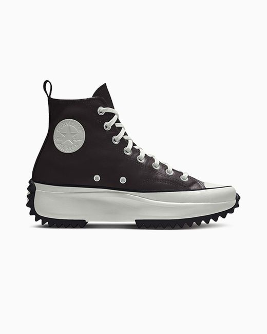 Converse Black Custom Run Star Hike Platform Leather By You