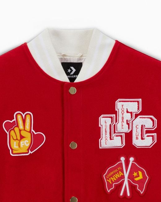 Converse Red X Lfc Woven Varsity Jacket