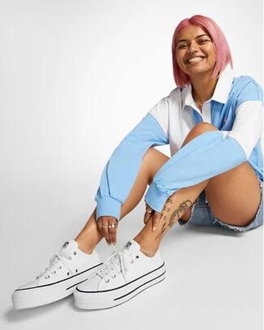 Converse White Chuck Taylor All Star Lift Platform Leather For