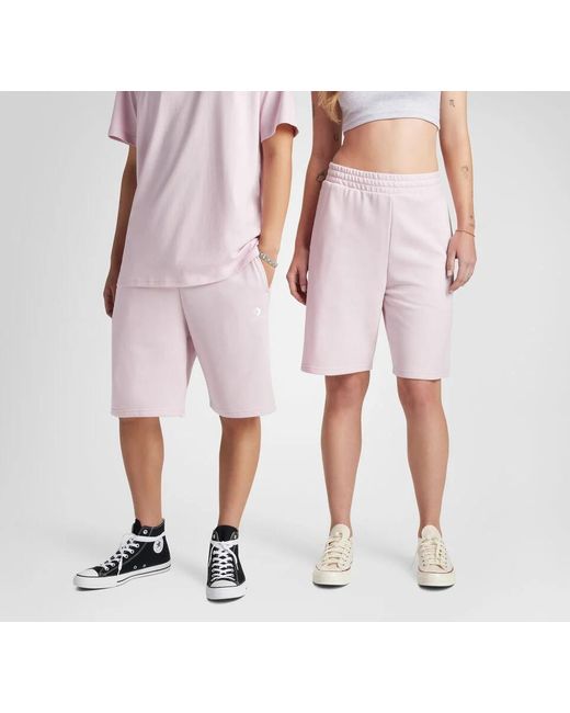Short en polaire à coupe standard Go-To Embroidered Star Chevron Converse en coloris Pink