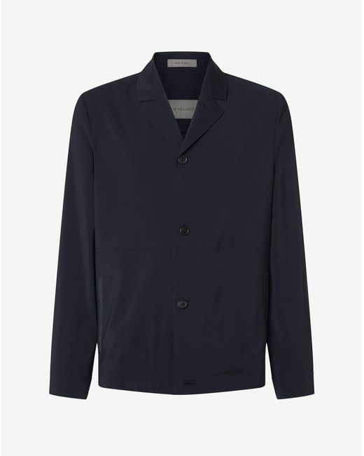 Corneliani Blue Stretch 120's Wool Overshirt for men