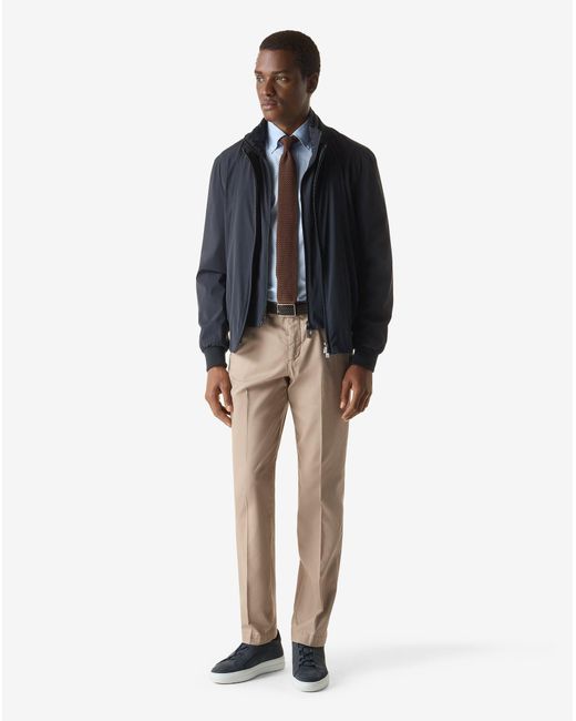 Corneliani Natural Garment-Dyed Gabardine Trousers for men