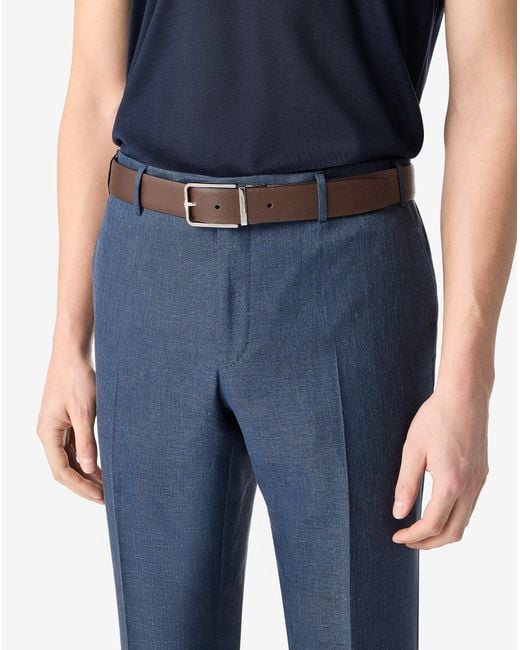 Corneliani Brown Dark Leather Belt for men