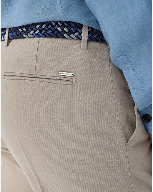 Corneliani Natural Garment-Dyed Light Canvas Chino Trousers for men