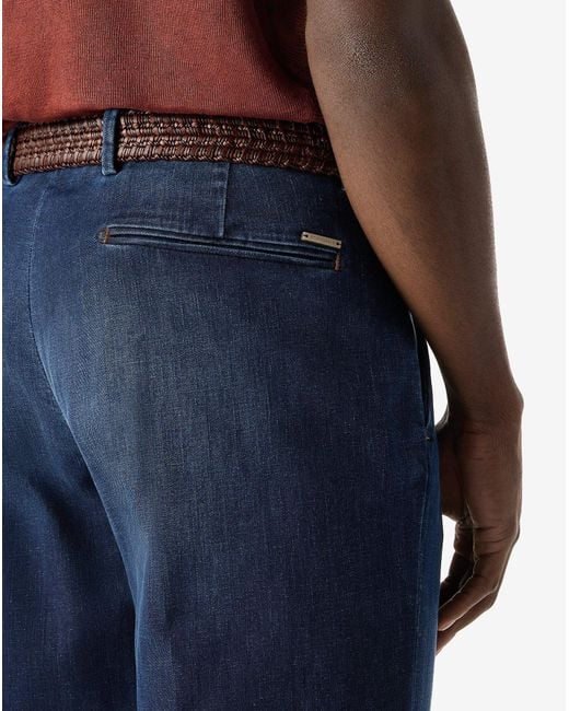 Corneliani Blue Denim Chino Trousers for men