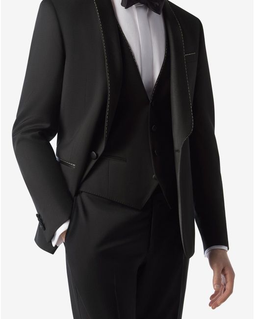 Corneliani Black 130's Wool Twill Tuxedo for men